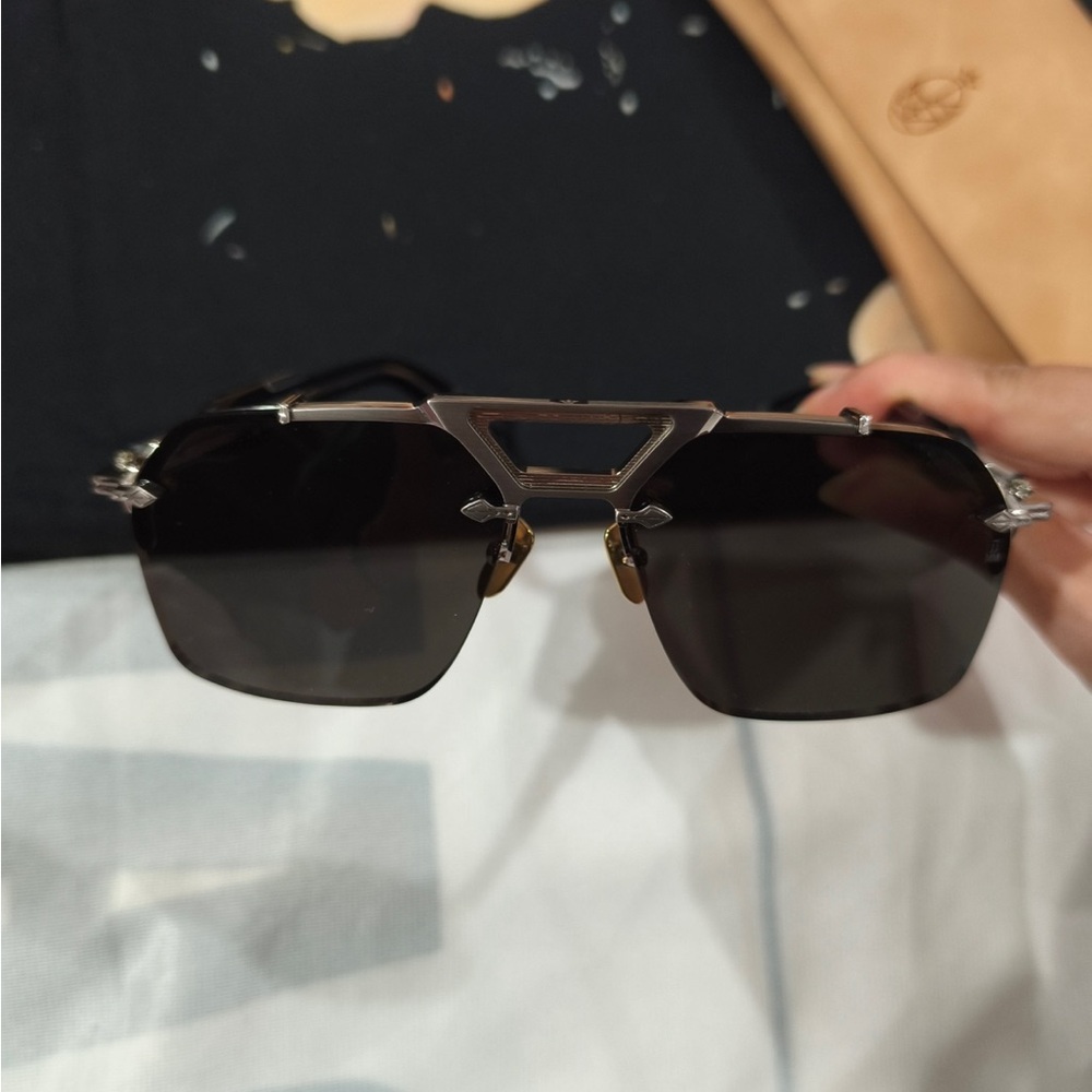 Jacques Marie Mage Men’s Sunglasses - Silver Frame with Black Lenses - Picture 4 of 12